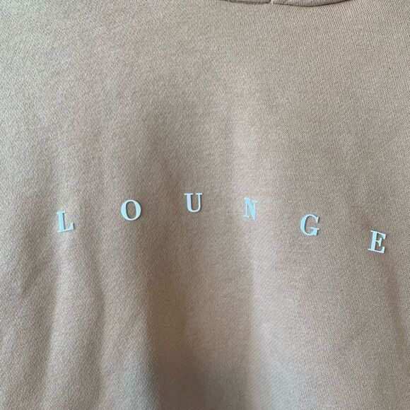 LOUNGE Apparel tan brand logo hoodie size L - Picture 6 of 8